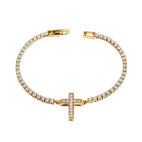 925 Sterling Silver Cross Tennis Bracelet
