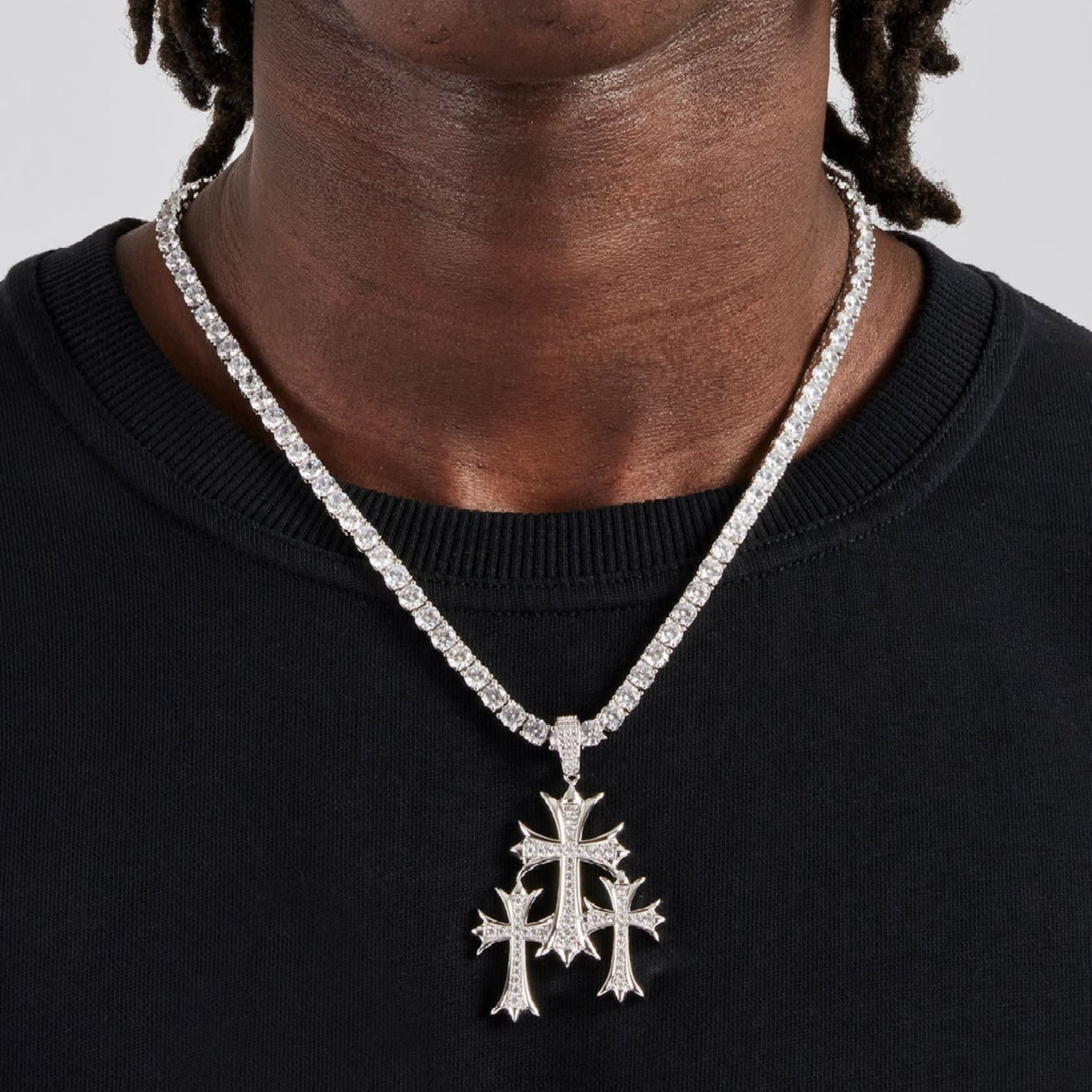 Triple Cross Chain - Silver